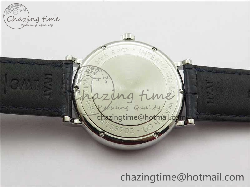 Portofino IW459402 SS MKS 1:1 Best Edition Blue Dial on Blue Leather Strap Miyota 9015