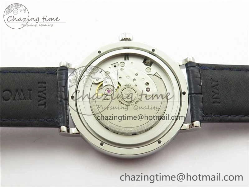 Portofino IW459402 SS MKS 1:1 Best Edition Blue Dial on Blue Leather Strap Miyota 9015