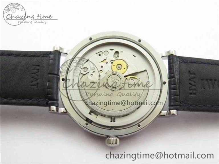 Portofino IW459402 SS MKS 1:1 Best Edition Blue Dial on Blue Leather Strap Miyota 9015