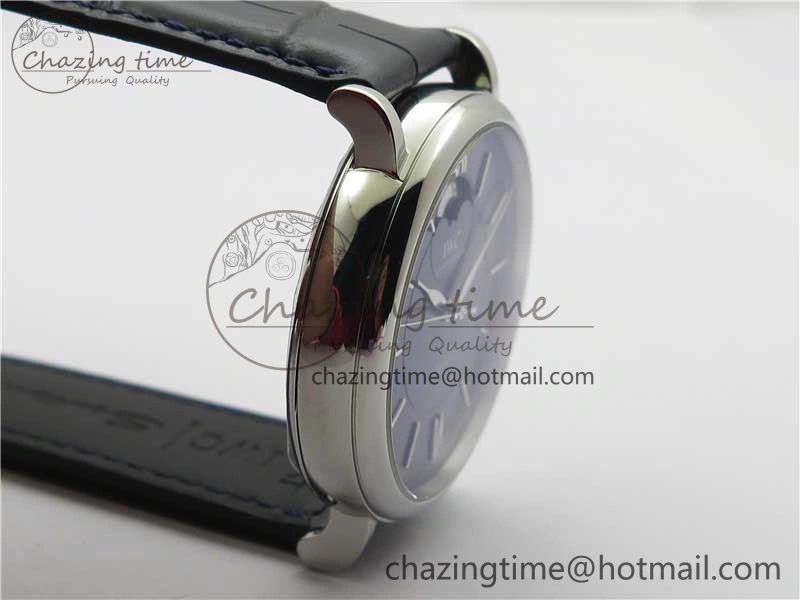 Portofino IW459402 SS MKS 1:1 Best Edition Blue Dial on Blue Leather Strap Miyota 9015