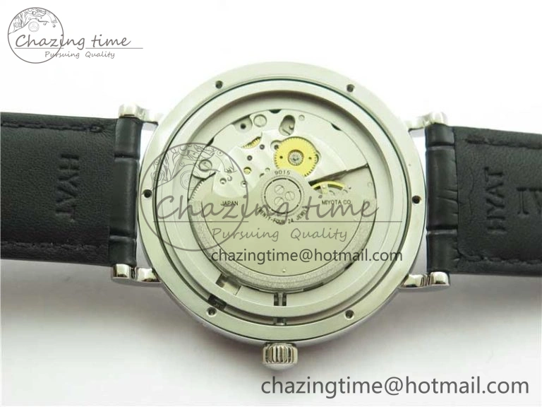 Portofino IW459402 SS MKS 1:1 Best Edition White Dial on Black Leather Strap Miyota 9015