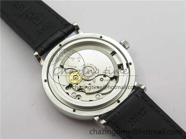 Portofino IW459402 SS MKS 1:1 Best Edition White Dial on Black Leather Strap Miyota 9015