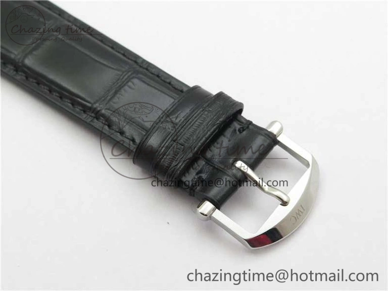 Portofino IW459402 SS MKS 1:1 Best Edition White Dial on Black Leather Strap Miyota 9015