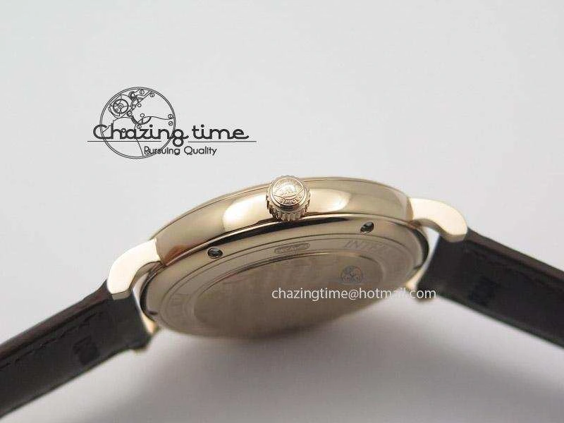 Portofino RG MKF 1:1 V2 Best Edition Diamond Bezel Silver Dial On Brown Leather Strap A2892