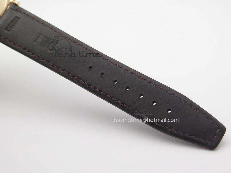 Portofino RG MKF 1:1 V2 Best Edition Diamond Bezel Silver Dial On Brown Leather Strap A2892