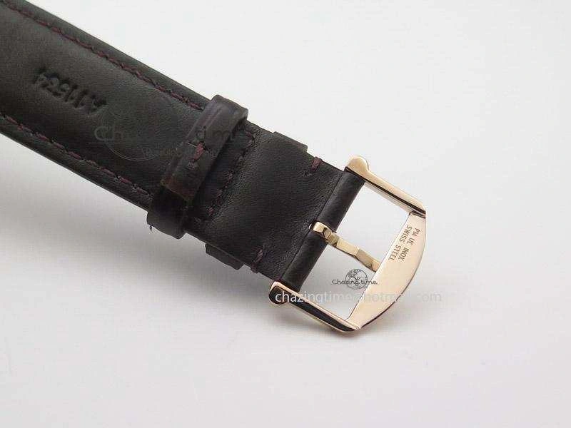 Portofino RG MKF 1:1 V2 Best Edition Diamond Bezel Silver Dial On Brown Leather Strap A2892