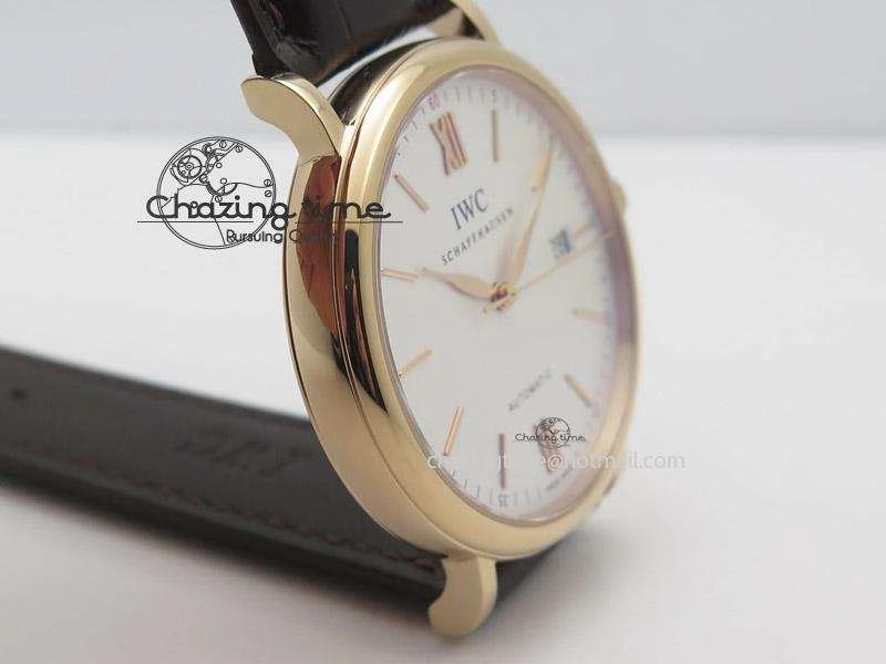 Portofino SCHAFFHAUSEN RG MKF 1:1 V2 Best Edition White Dial On Brown Leather Strap A2892