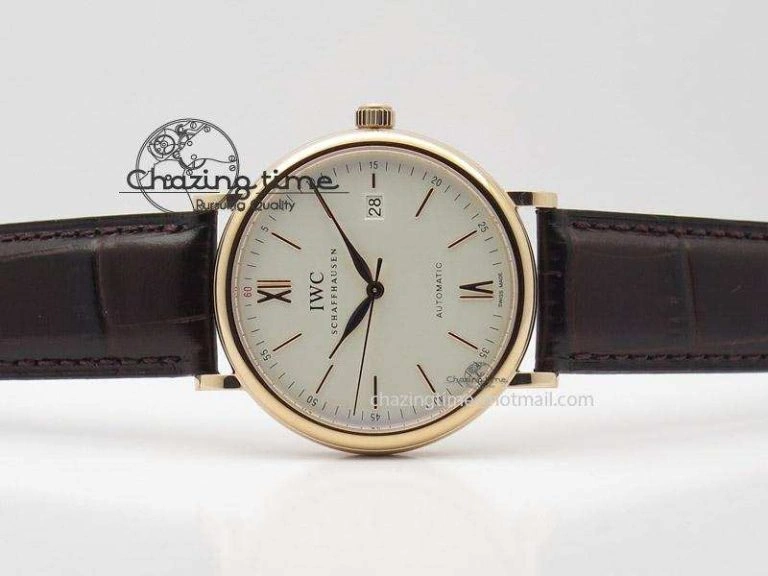 Portofino SCHAFFHAUSEN RG MKF 1:1 V2 Best Edition White Dial On Brown Leather Strap A2892