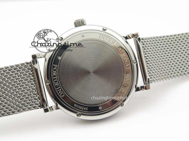 Portofino SCHAFFHAUSEN SS MKF 1:1 Best Edition Black Dial On Mesh Bracelet A2892