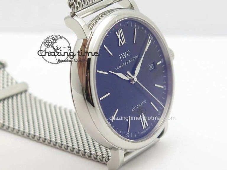 Portofino SCHAFFHAUSEN SS MKF 1:1 Best Edition Black Dial On Mesh Bracelet A2892
