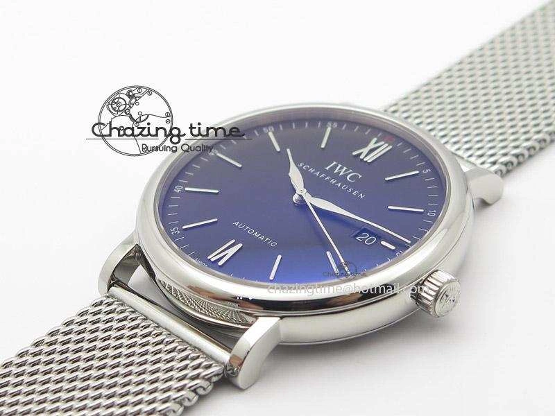 Portofino SCHAFFHAUSEN SS MKF 1:1 Best Edition Black Dial On Mesh Bracelet A2892