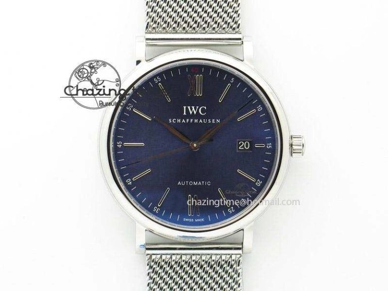 Portofino SCHAFFHAUSEN SS MKF 1:1 Best Edition Blue Dial On Mesh Bracelet A2892