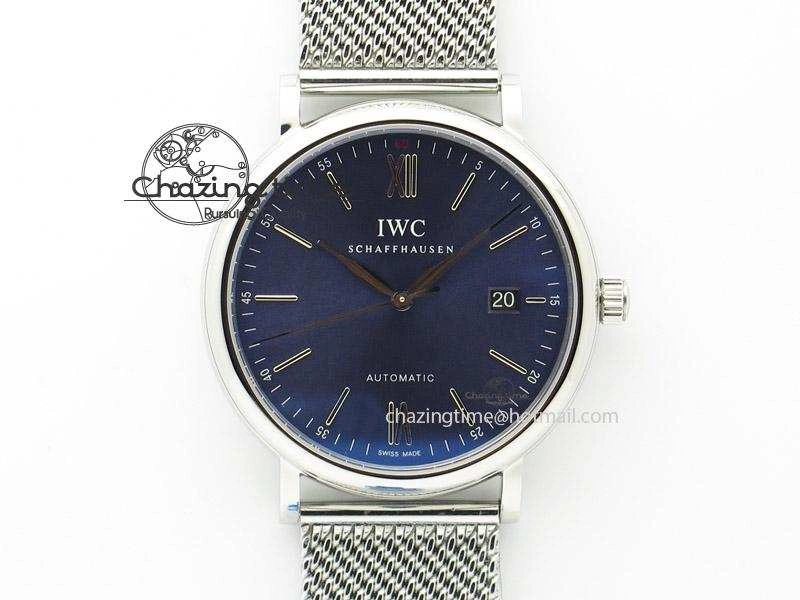 Portofino SCHAFFHAUSEN SS MKF 1:1 Best Edition Blue Dial On Mesh Bracelet A2892
