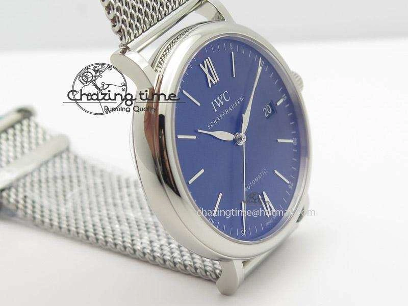 Portofino SCHAFFHAUSEN SS MKF 1:1 Best Edition Blue Dial On Mesh Bracelet A2892