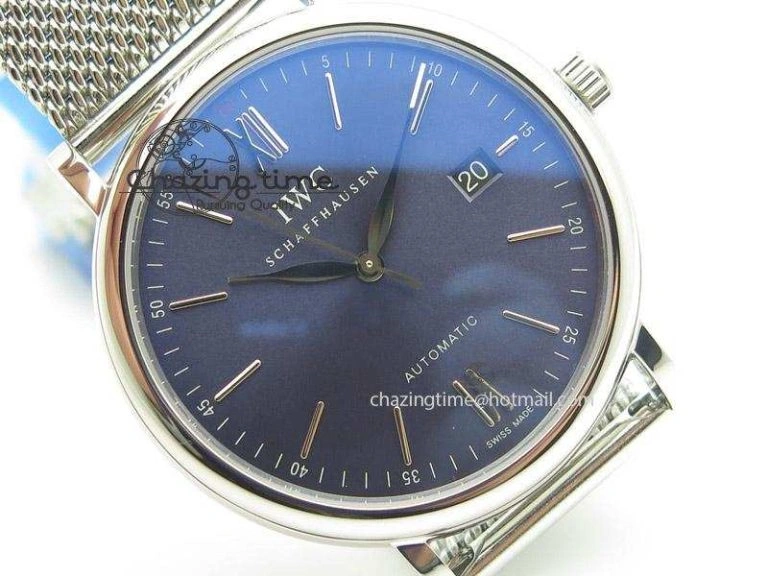Portofino SCHAFFHAUSEN SS MKF 1:1 Best Edition Blue Dial On Mesh Bracelet A2892