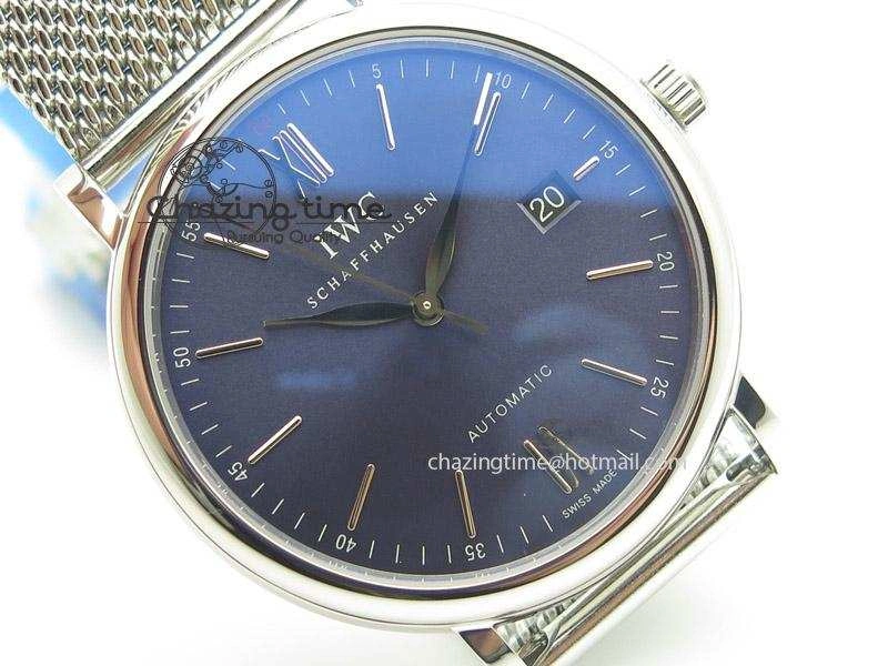 Portofino SCHAFFHAUSEN SS MKF 1:1 Best Edition Blue Dial On Mesh Bracelet A2892