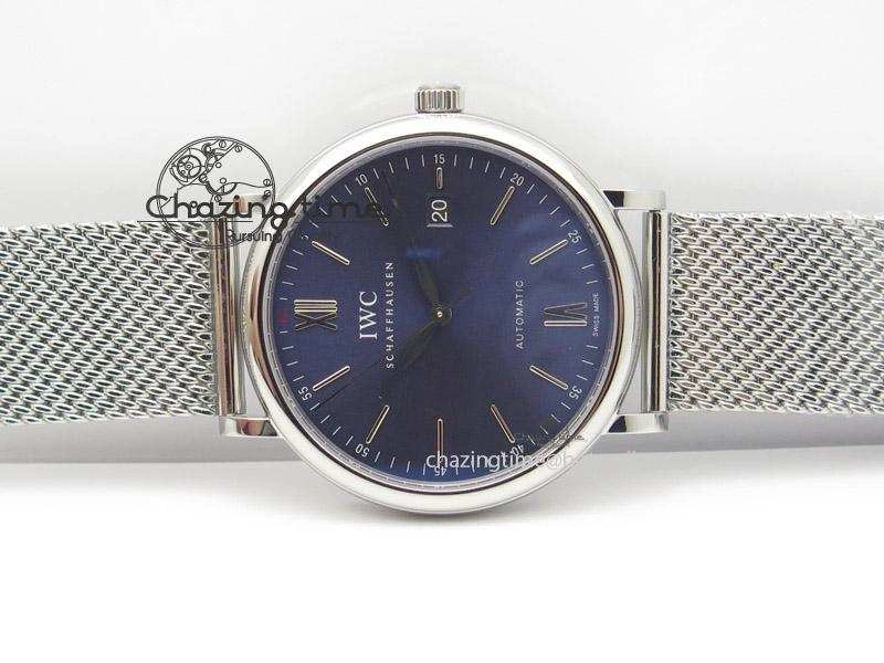 Portofino SCHAFFHAUSEN SS MKF 1:1 Best Edition Blue Dial On Mesh Bracelet A2892
