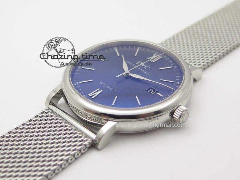 Portofino SCHAFFHAUSEN SS MKF 1:1 Best Edition Blue Dial On Mesh Bracelet A2892