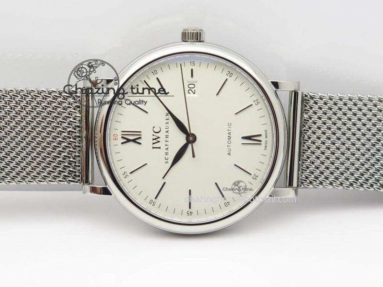 Portofino SCHAFFHAUSEN SS MKF 1:1 Best Edition White Dial On Mesh Bracelet A2892