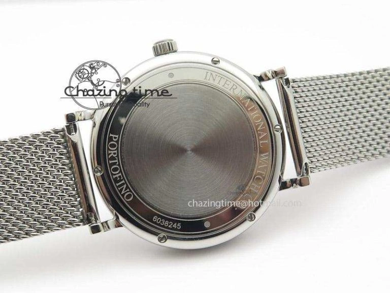 Portofino SCHAFFHAUSEN SS MKF 1:1 Best Edition White Dial On Mesh Bracelet A2892