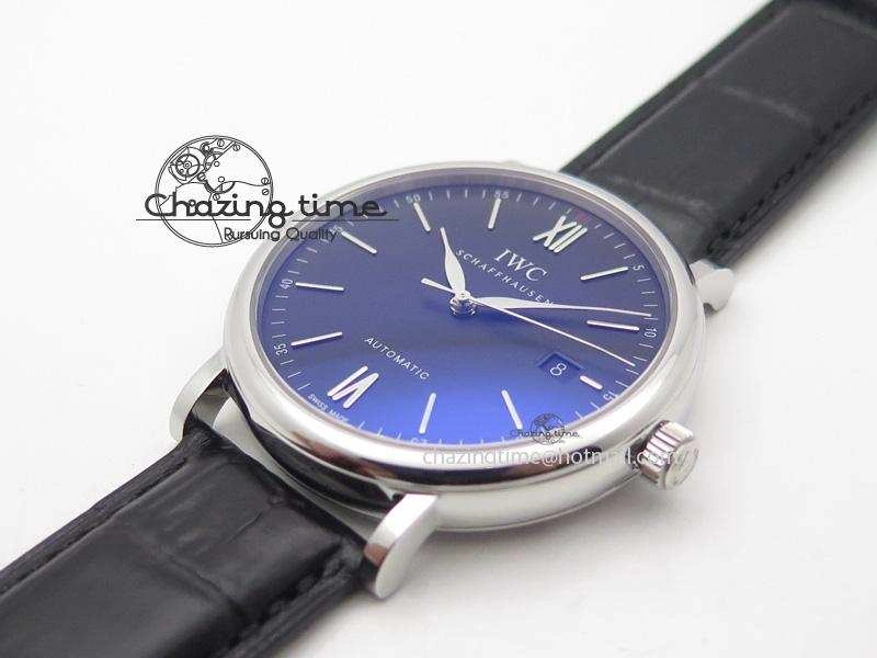 Portofino SCHAFFHAUSEN SS MKF 1:1 V2 Best Edition Black Dial On Black Leather Strap A2892