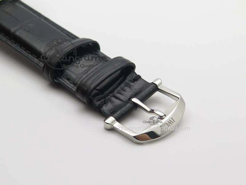 Portofino SCHAFFHAUSEN SS MKF 1:1 V2 Best Edition Black Dial On Black Leather Strap A2892