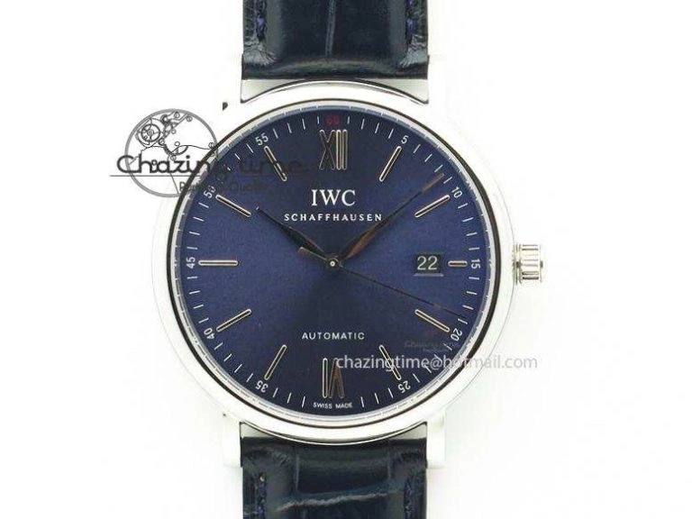 Portofino SCHAFFHAUSEN SS MKF 1:1 V2 Best Edition Blue Dial On Black Leather Strap A2892
