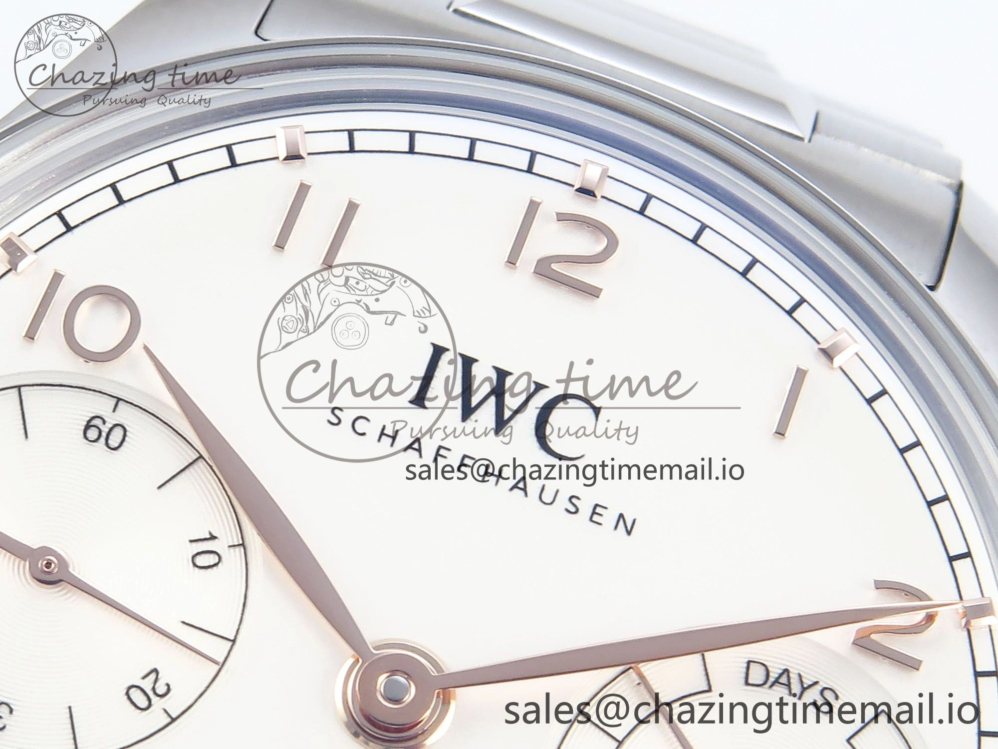 Portugieser Auto IWC0562A APSF 1:1 Best Edition White RG Dial on SS Bracelet A52010