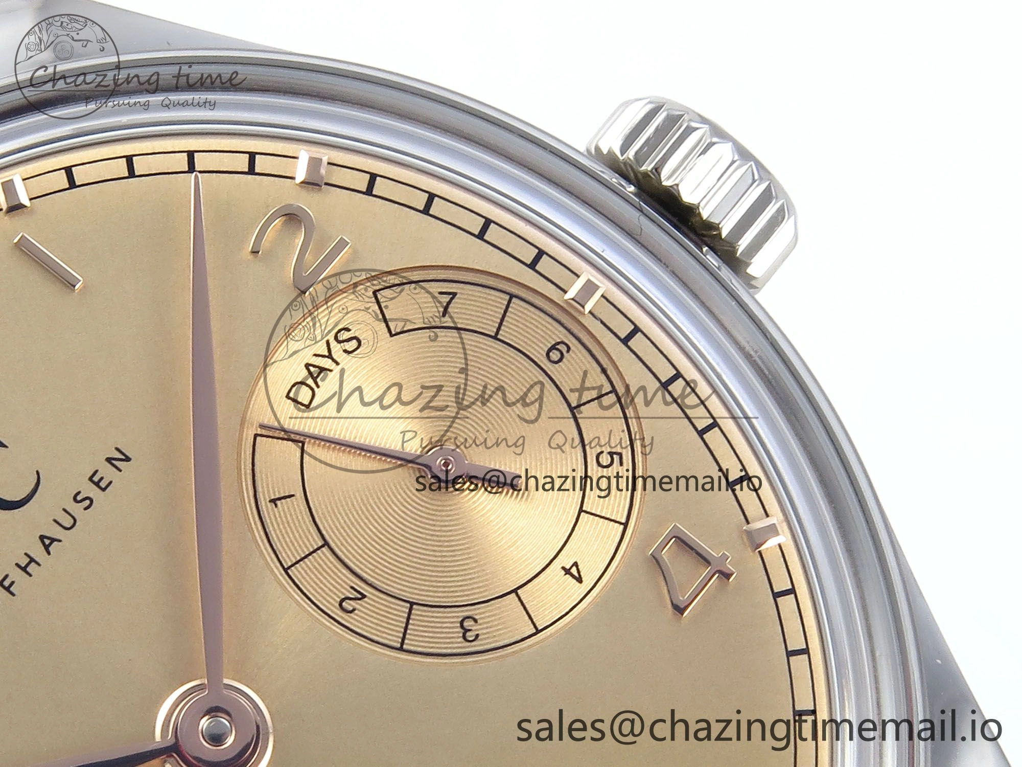 Portugieser Auto IWC0562B APSF 1:1 Best Edition Gold Dial on SS Bracelet A52010