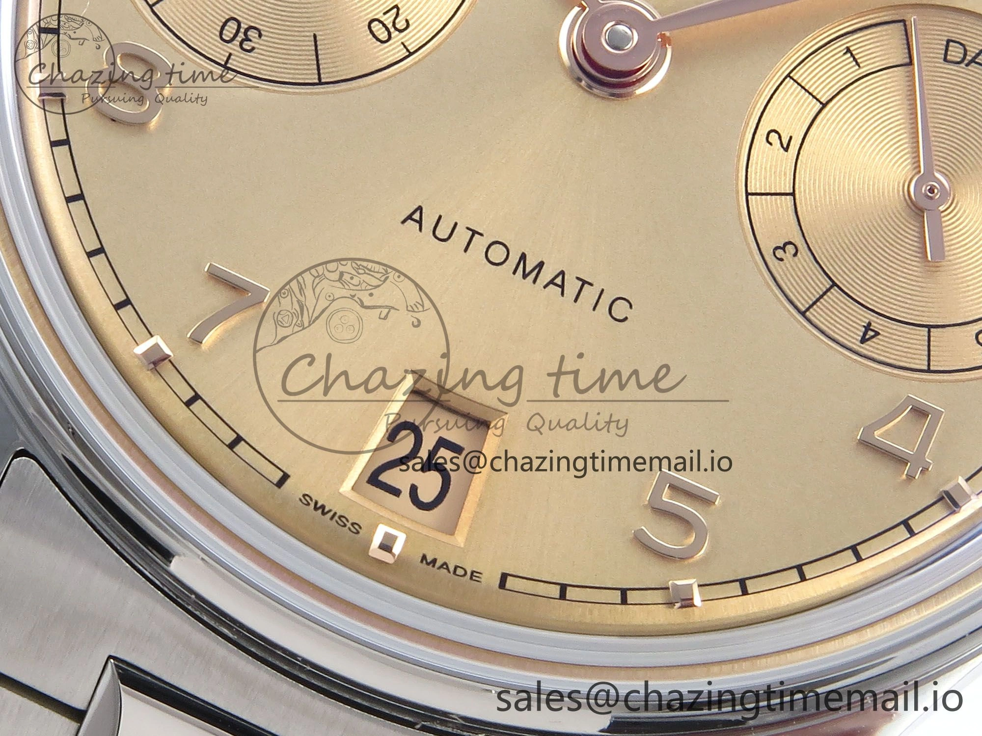 Portugieser Auto IWC0562B APSF 1:1 Best Edition Gold Dial on SS Bracelet A52010