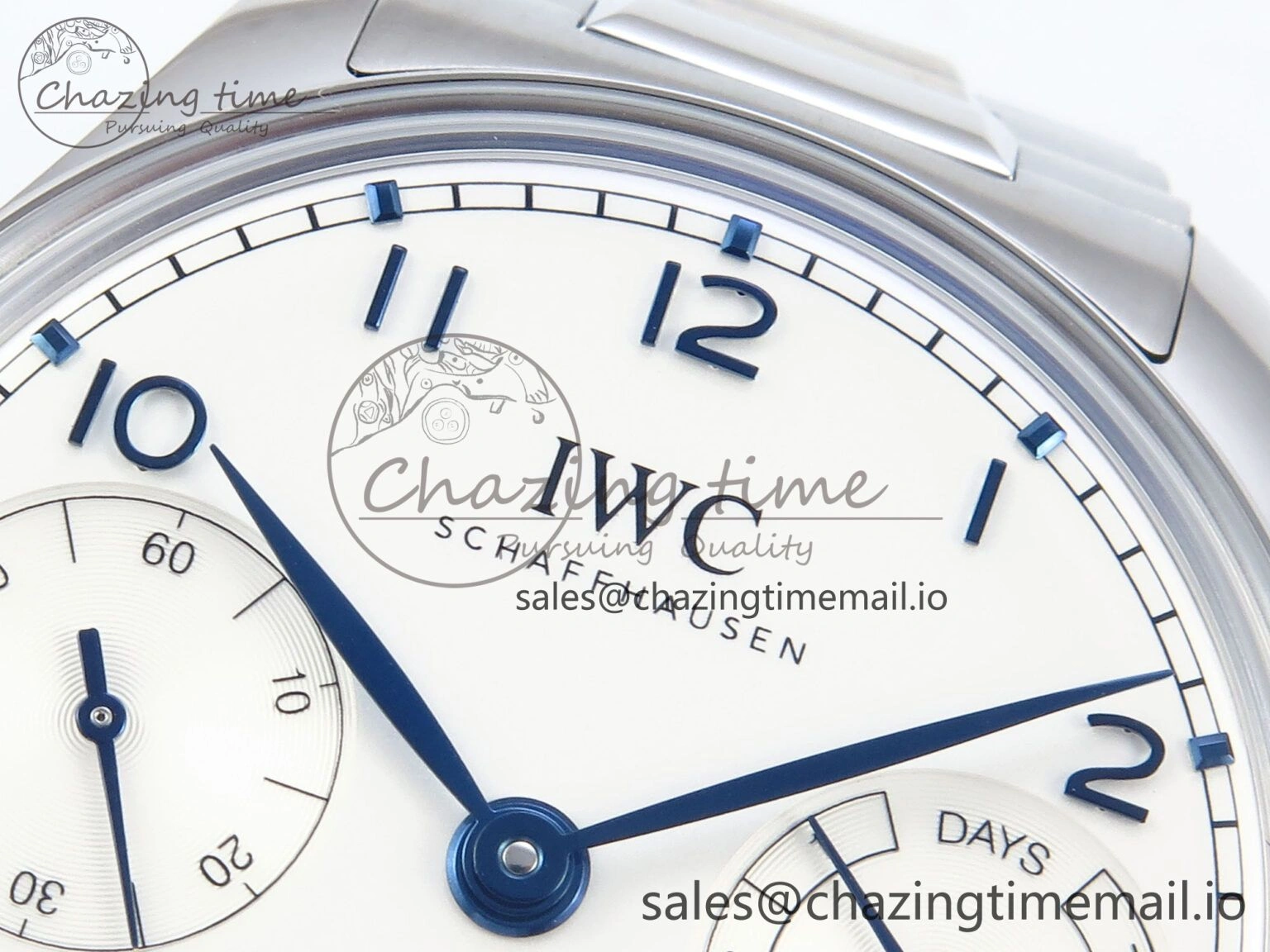 Portugieser Auto IWC0562C APSF 1:1 Best Edition White Blue Dial on SS Bracelet A52010