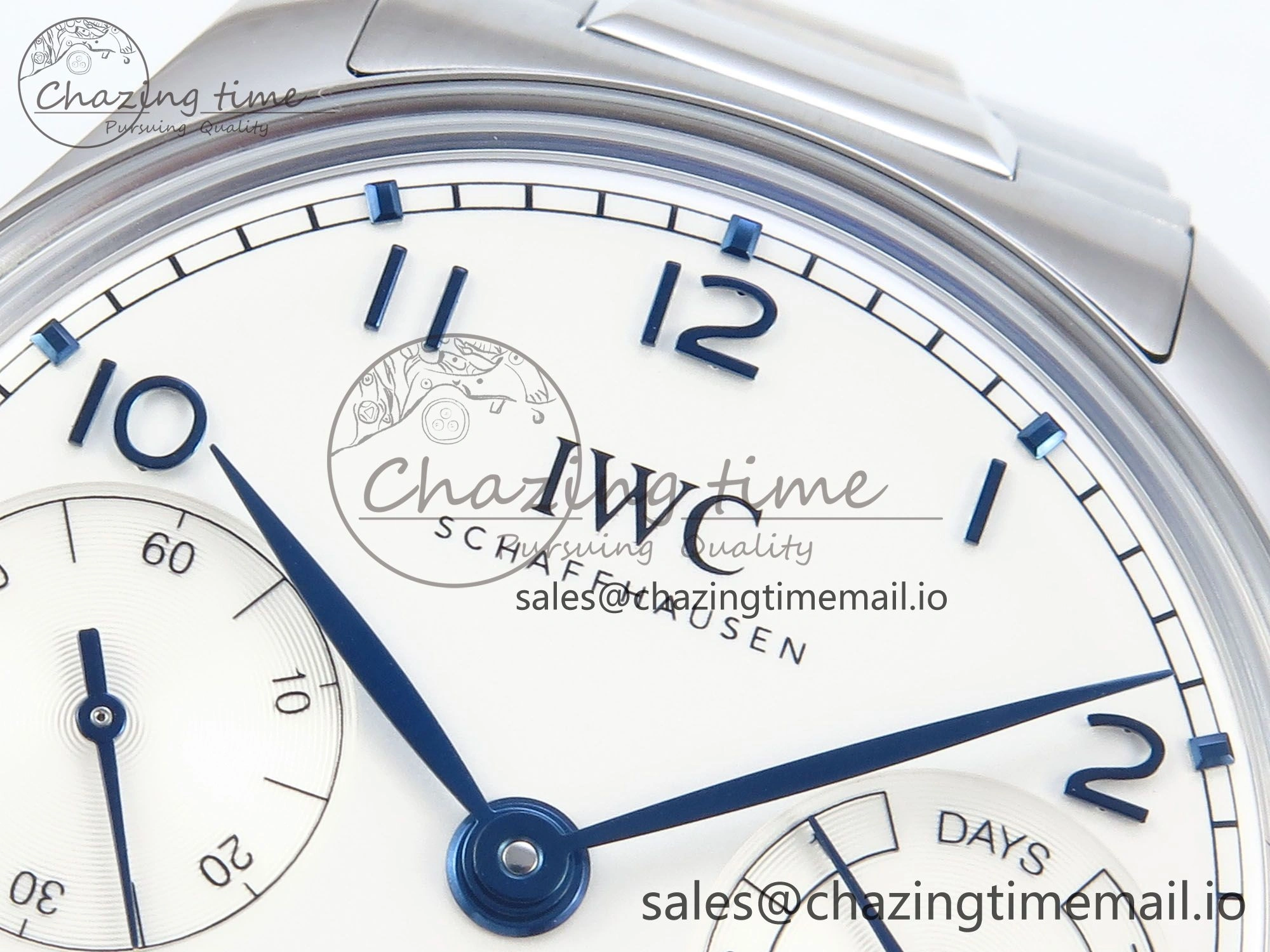 Portugieser Auto IWC0562C APSF 1:1 Best Edition White Blue Dial on SS Bracelet A52010