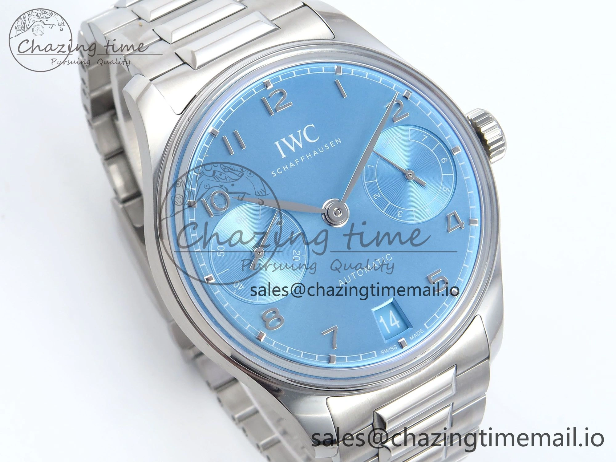 Portugieser Auto IWC0562D APSF 1:1 Best Edition Light Blue Dial on SS Bracelet A52010