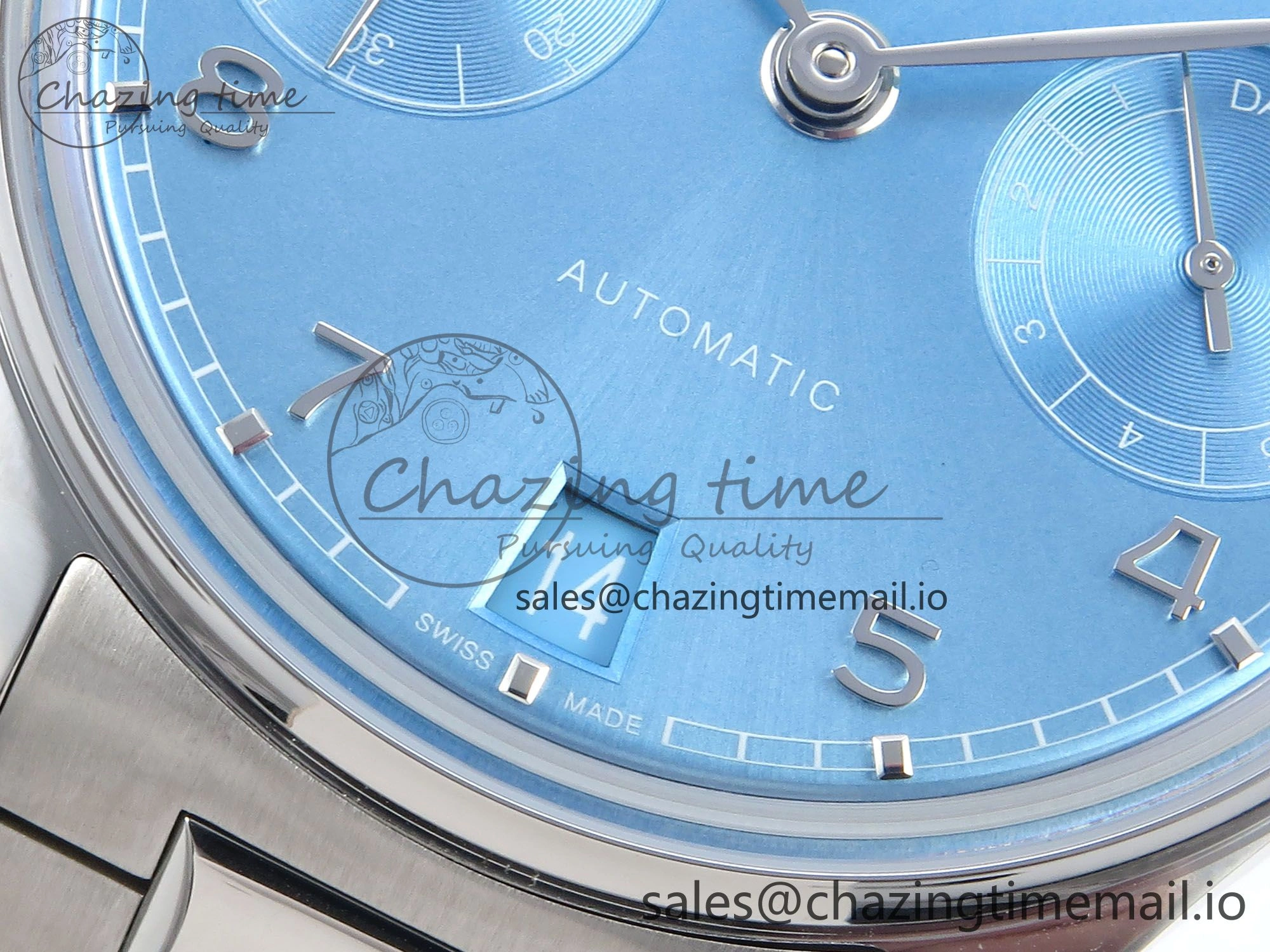 Portugieser Auto IWC0562D APSF 1:1 Best Edition Light Blue Dial on SS Bracelet A52010