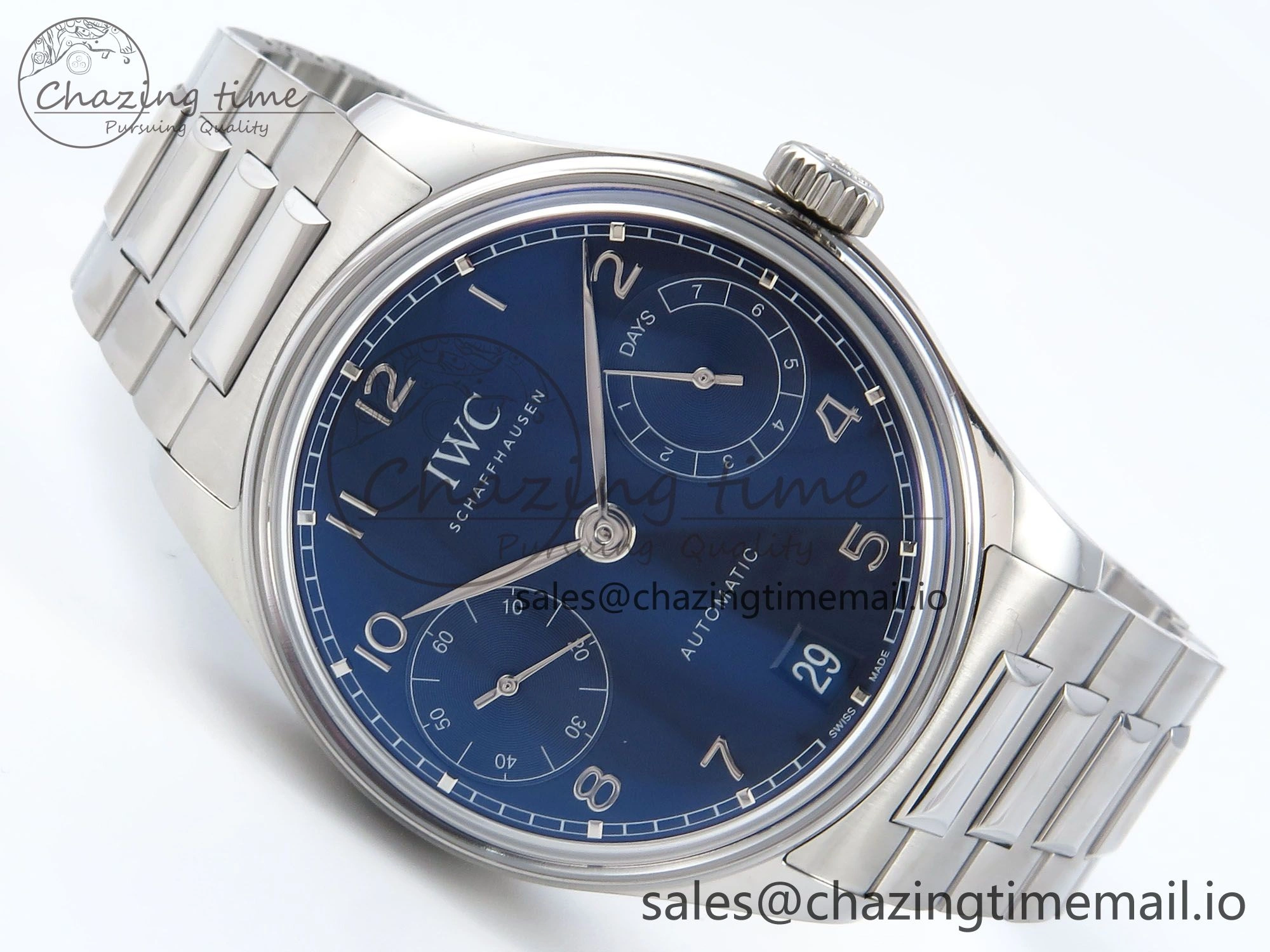Portugieser Auto IWC0562E APSF 1:1 Best Edition Blue Dial on SS Bracelet A52010