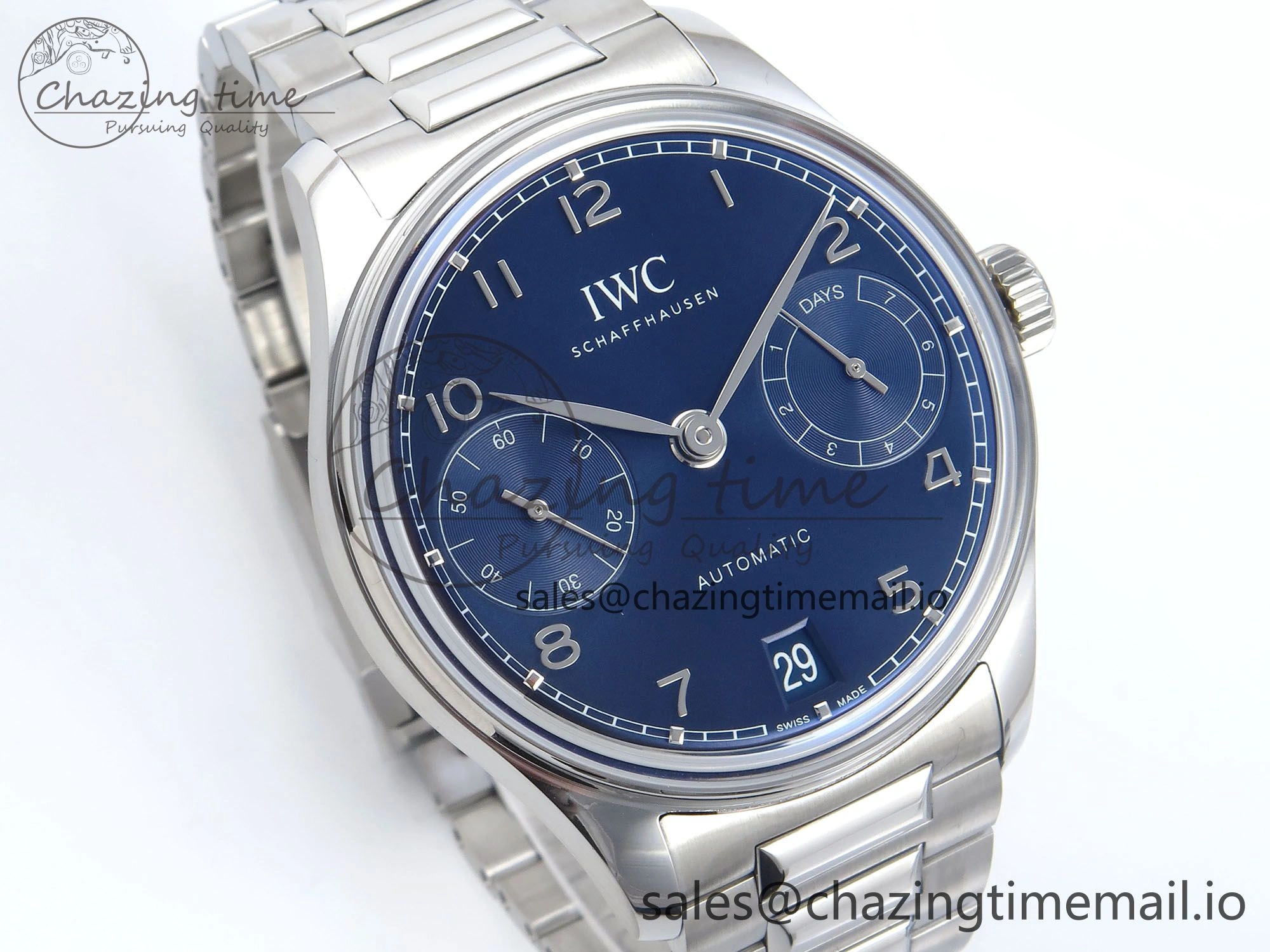 Portugieser Auto IWC0562E APSF 1:1 Best Edition Blue Dial on SS Bracelet A52010