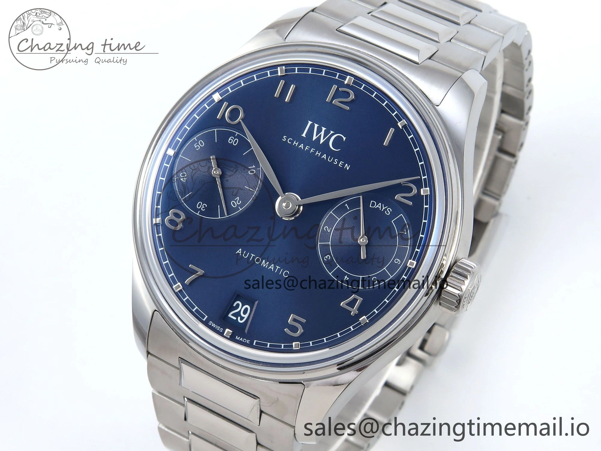 Portugieser Auto IWC0562E APSF 1:1 Best Edition Blue Dial on SS Bracelet A52010