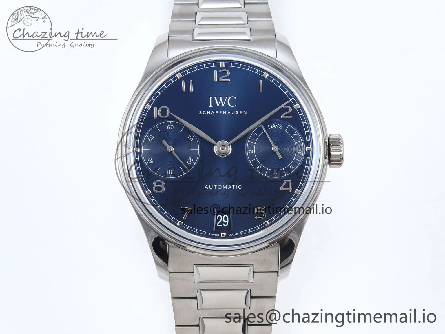 Portugieser Auto IWC0562E APSF 1:1 Best Edition Blue Dial on SS Bracelet A52010