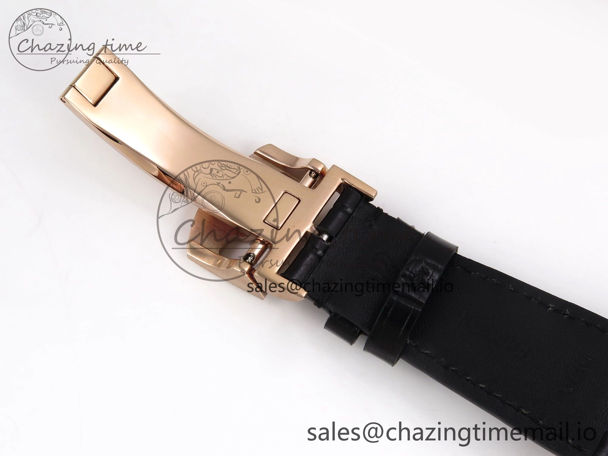 Portugieser Automatic 42mm RG APSF 1:1 Best Edition Black Dial on Black Leather Strap A52010