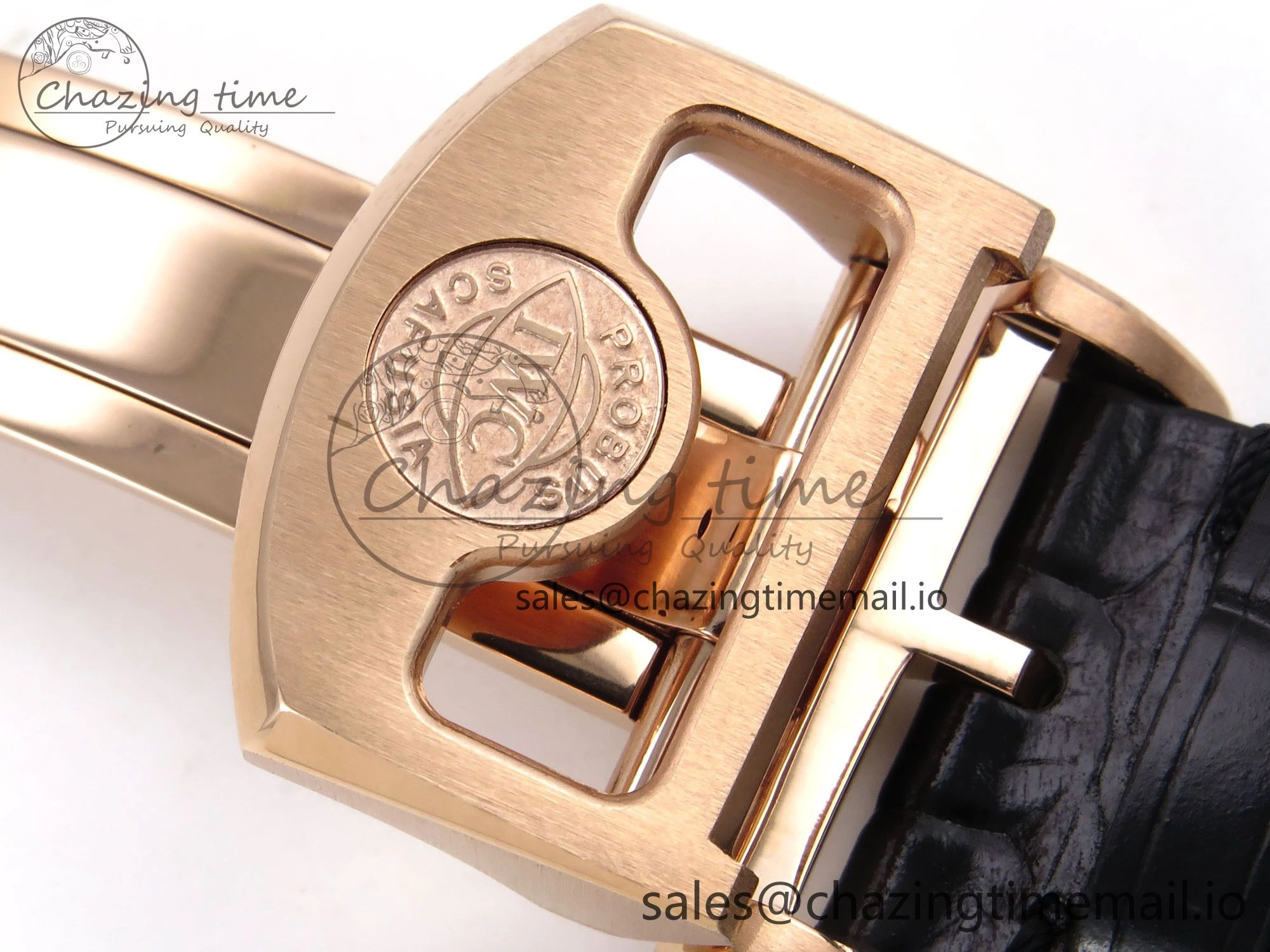 Portugieser Automatic 42mm RG APSF 1:1 Best Edition Black Dial on Black Leather Strap A52010