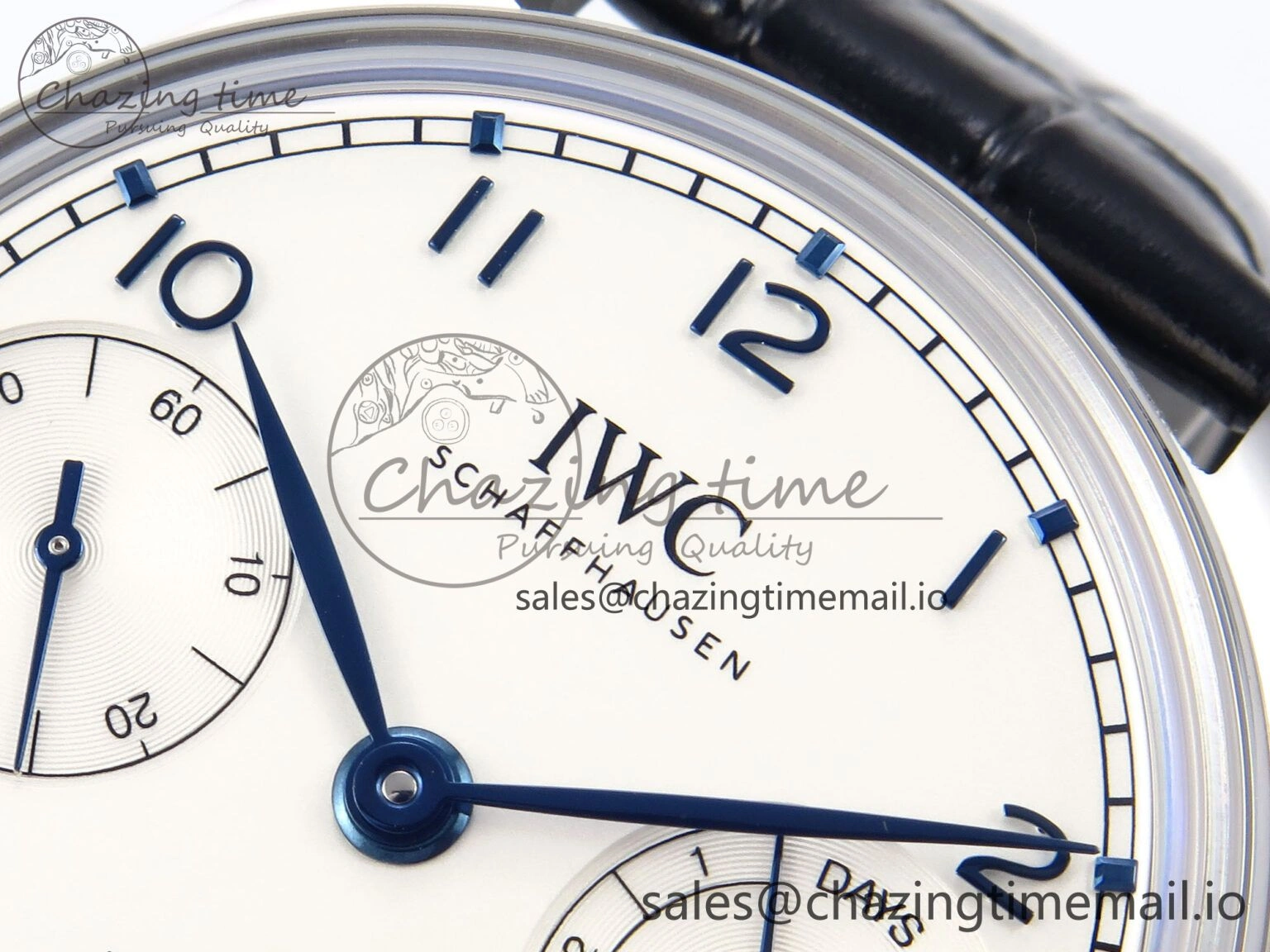 Portugieser Automatic 42mm SS APSF 1:1 Best Edition White Dial Blue Marker on Blue Leather Strap A52010