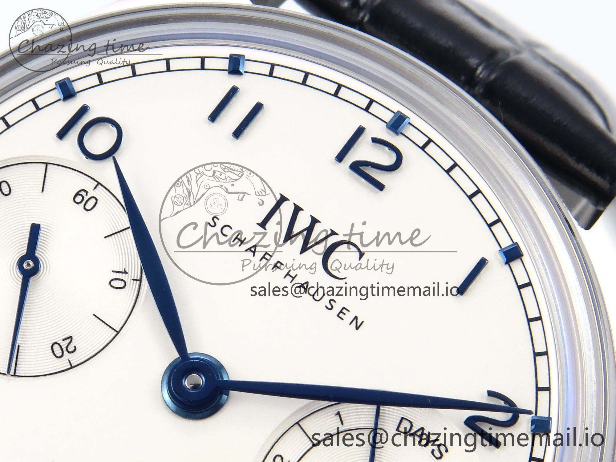 Portugieser Automatic 42mm SS APSF 1:1 Best Edition White Dial Blue Marker on Blue Leather Strap A52010