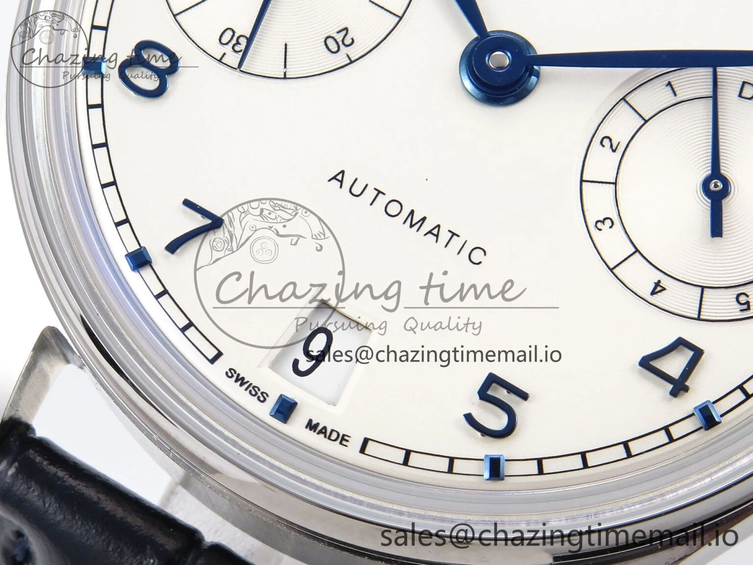 Portugieser Automatic 42mm SS APSF 1:1 Best Edition White Dial Blue Marker on Blue Leather Strap A52010