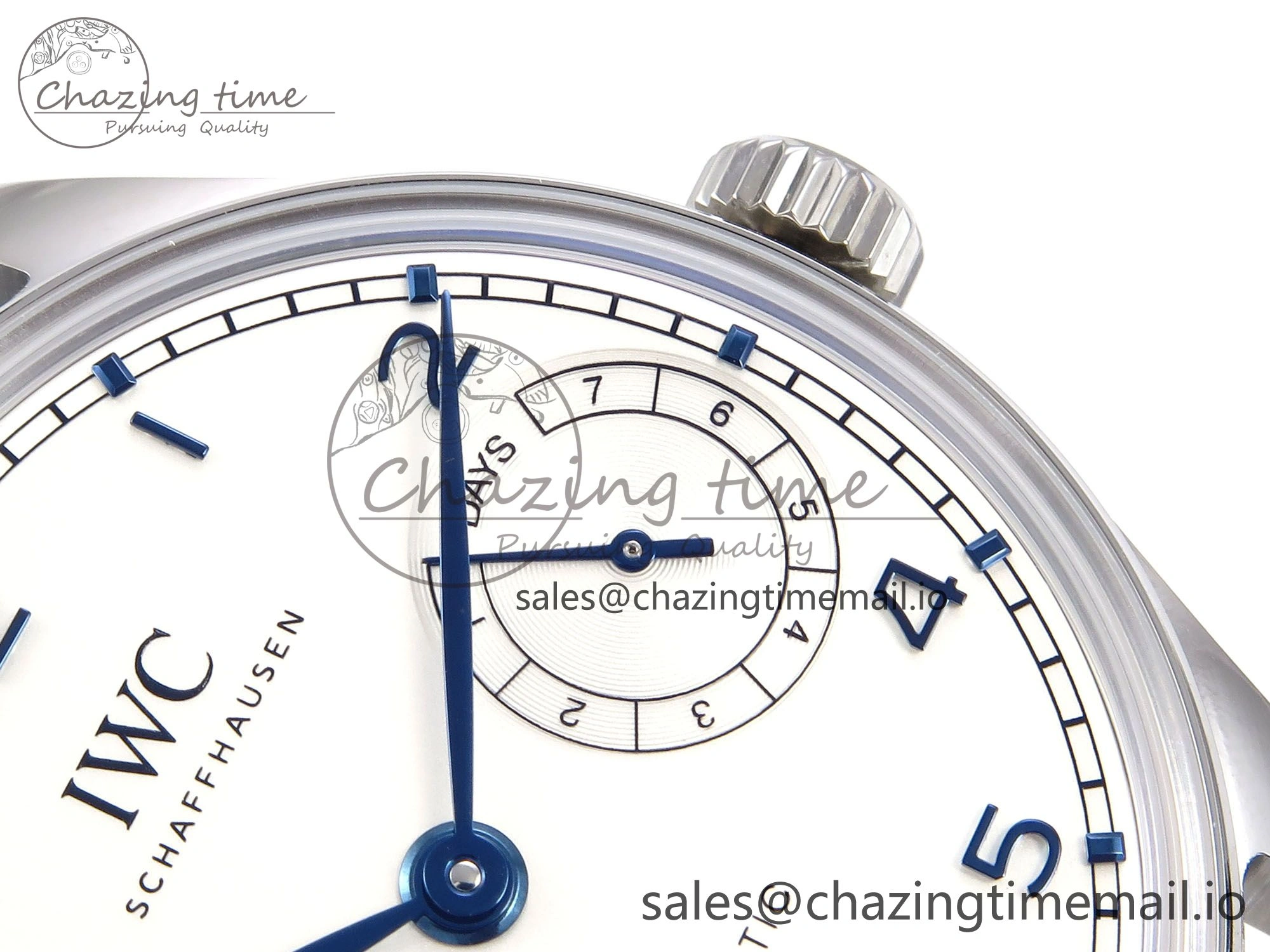 Portugieser Automatic 42mm SS APSF 1:1 Best Edition White Dial Blue Marker on Blue Leather Strap A52010