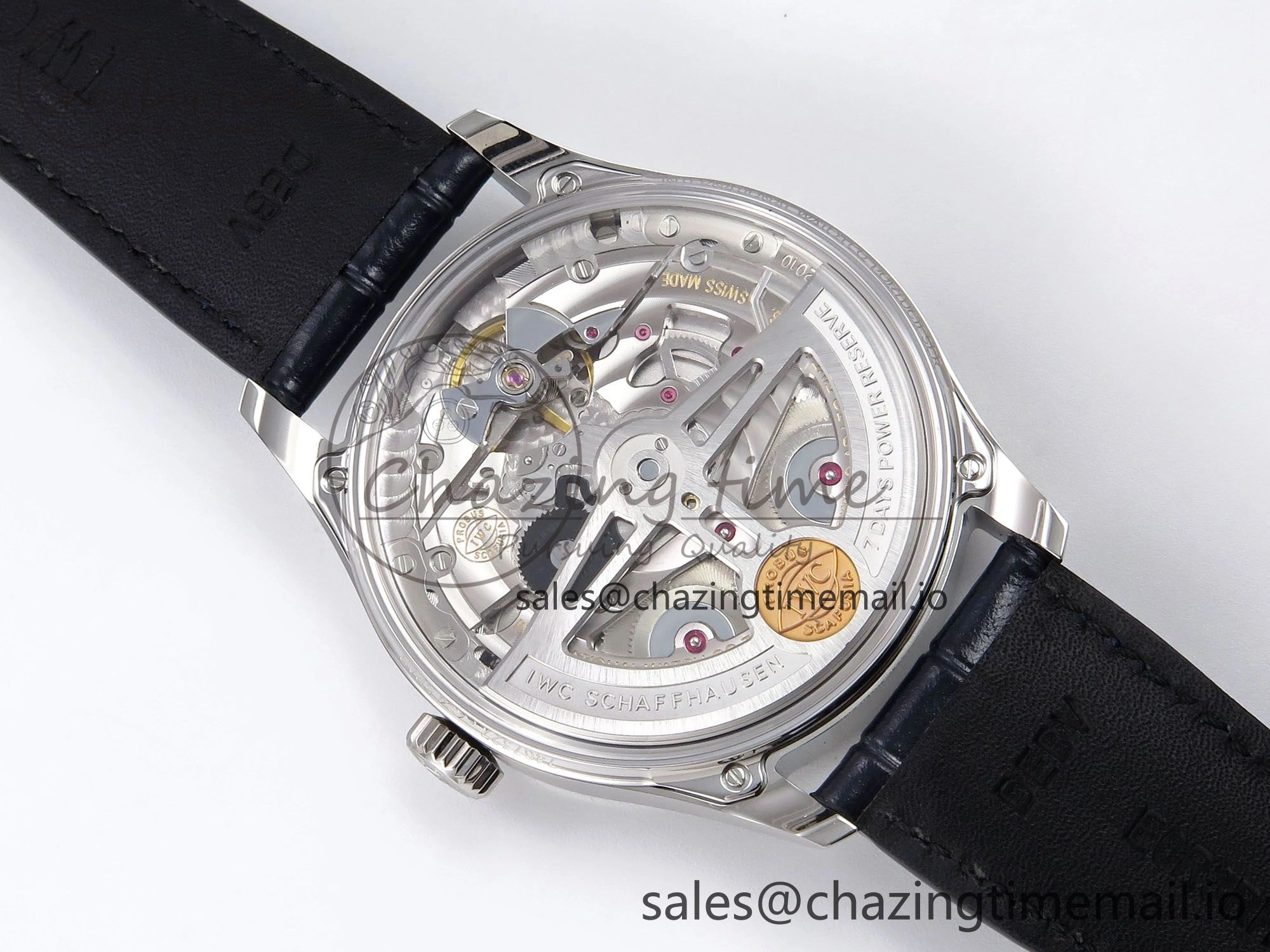 Portugieser Automatic 42mm SS APSF 1:1 Best Edition White Dial Blue Marker on Blue Leather Strap A52010