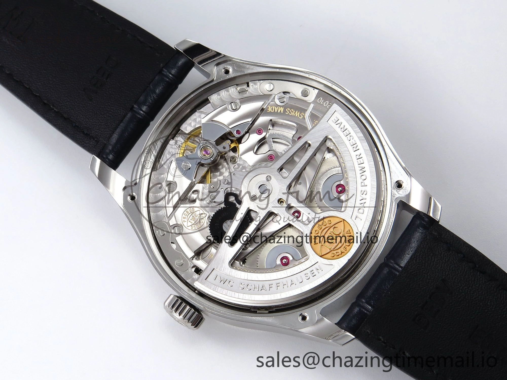Portugieser Automatic 42mm SS APSF 1:1 Best Edition White Dial Blue Marker on Blue Leather Strap A52010