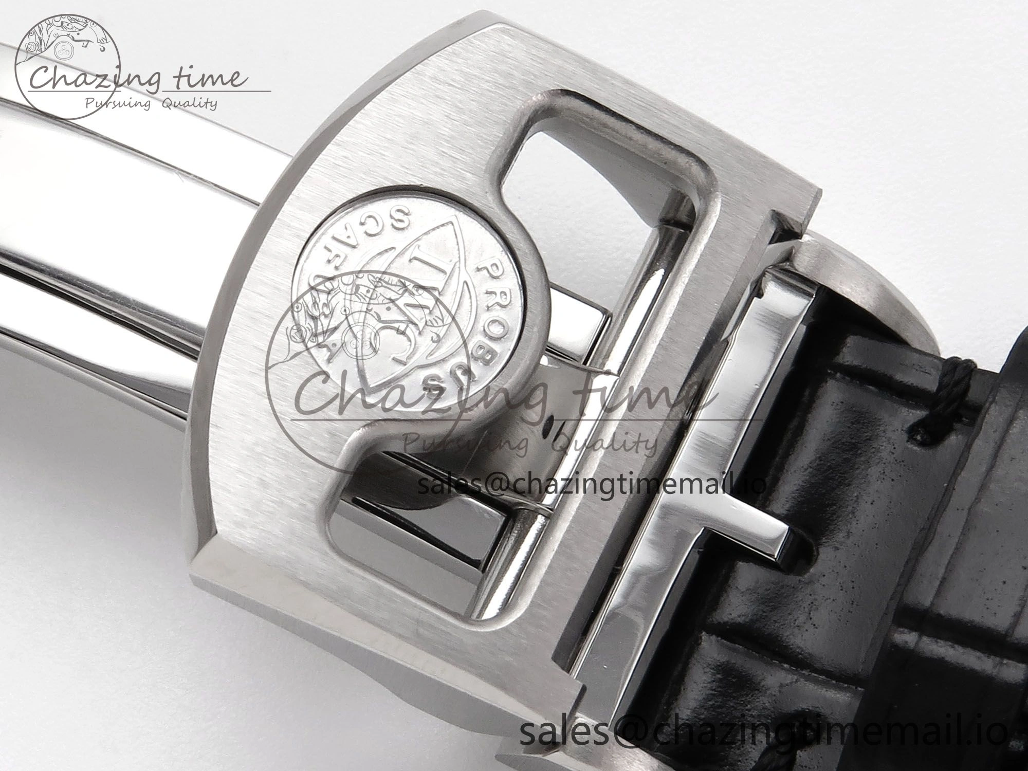 Portugieser Automatic 42mm SS APSF 1:1 Best Edition White RG Dial on Black Leather Strap A52011