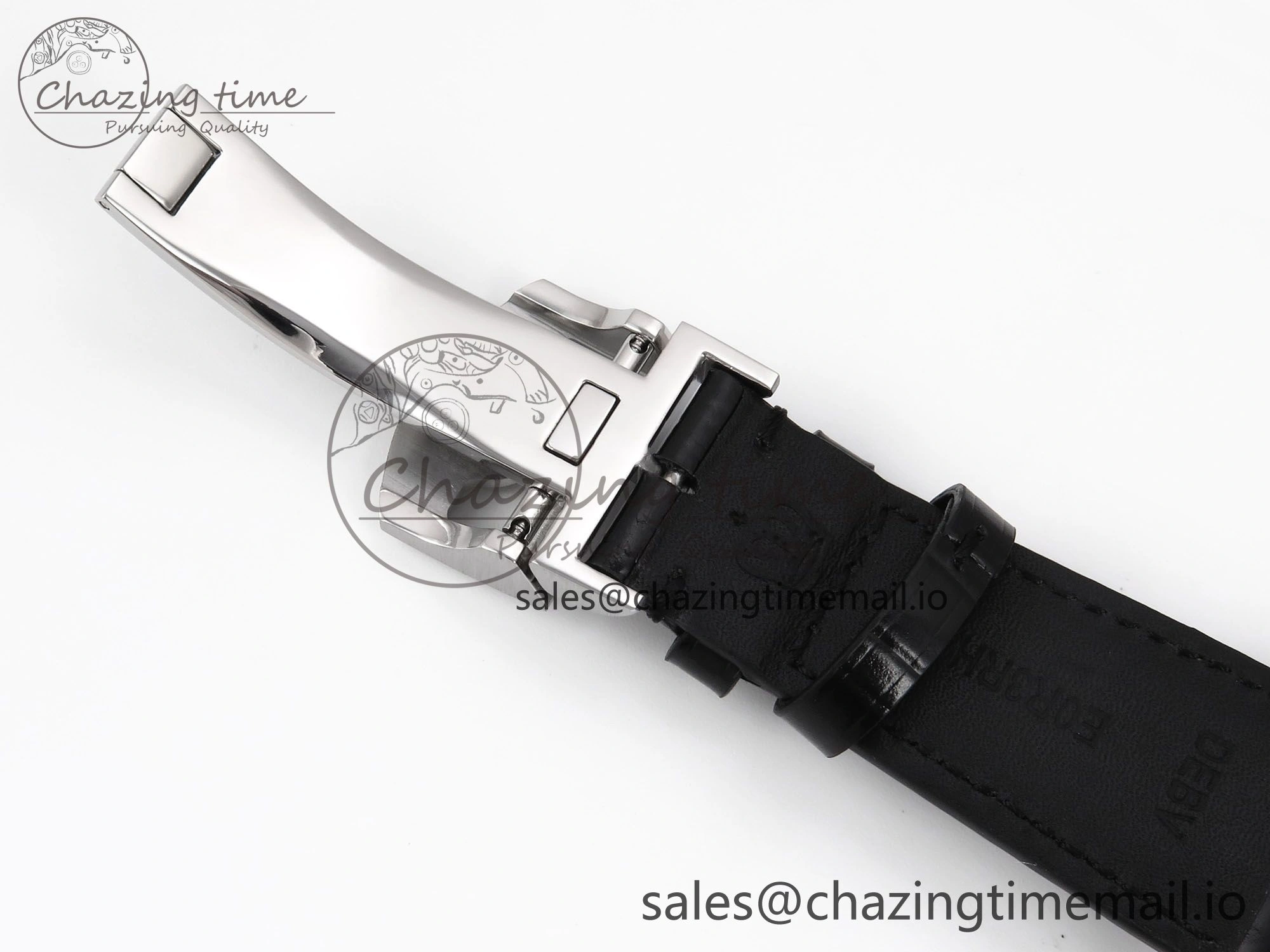 Portugieser Automatic 42mm SS APSF 1:1 Best Edition White RG Dial on Black Leather Strap A52011