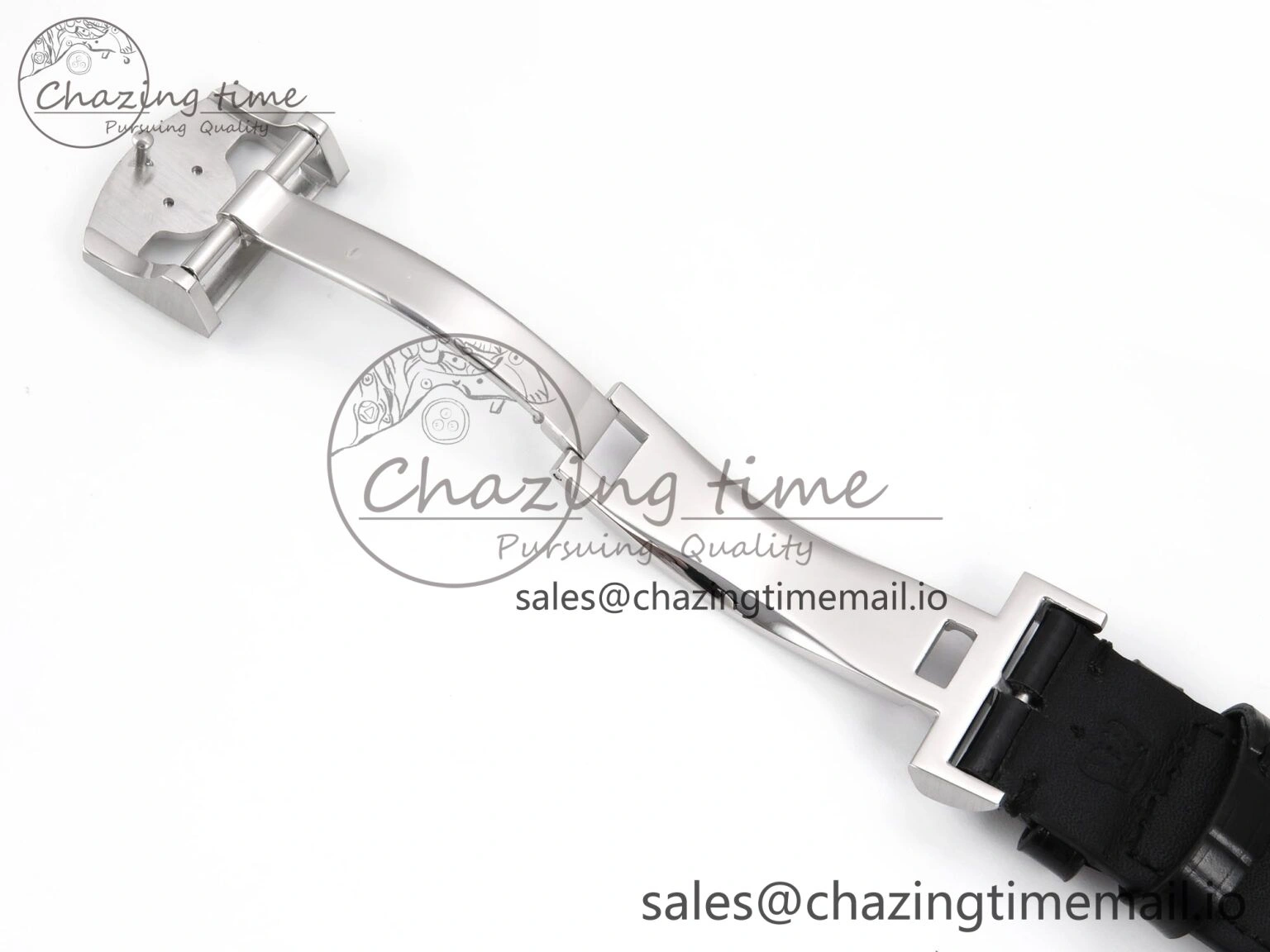Portugieser Automatic 42mm SS APSF 1:1 Best Edition White RG Dial on Black Leather Strap A52011