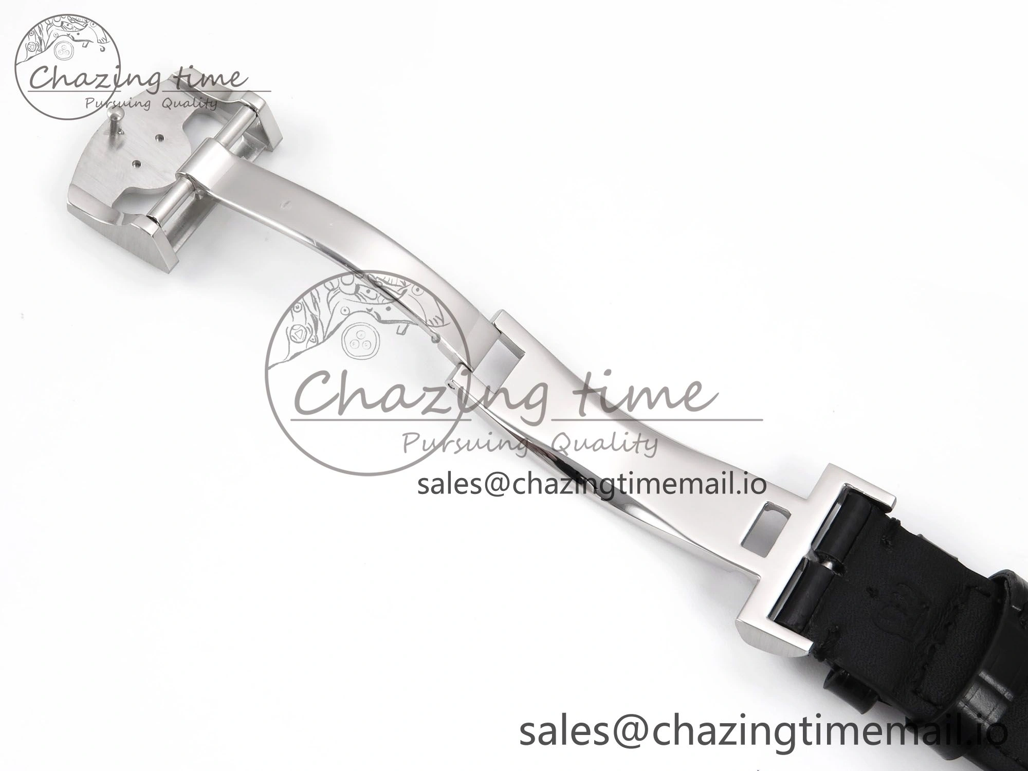 Portugieser Automatic 42mm SS APSF 1:1 Best Edition White RG Dial on Black Leather Strap A52011